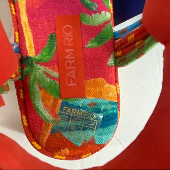FARM RIO Red Ipanema Tropical Platform Sandal - Picture 5 of 6